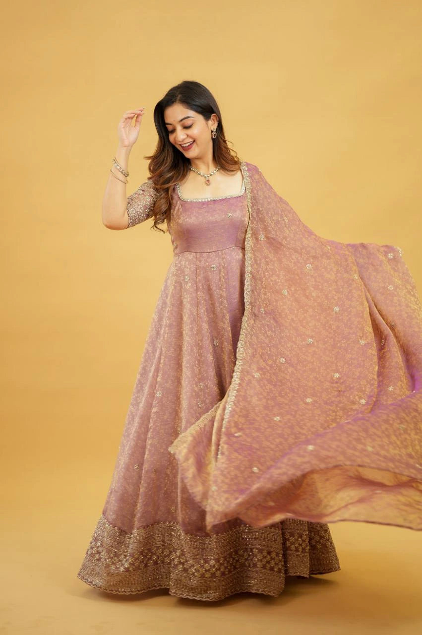 Mayuri Mauve Anarkali with Dupatta 1