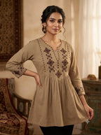 Designer Rayon Tunic with Cross-stitch Embroidery 6