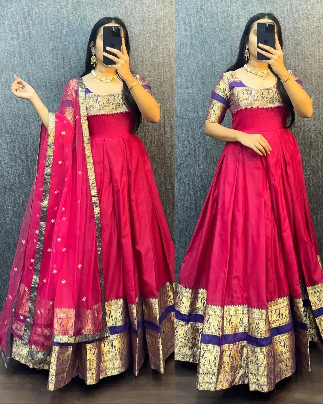 😍😍Traditional Ethnic Gown Set with Dupatta😍😍 5