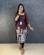 🍁🌸Viral Kalamkari khalahasti  kota chex kurti with kalamkari dupatta🌸🍁 1