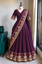 Viscose Zari Woven Lehenga Set 9
