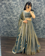 Traditional Tissue Silk Lehenga Choli Set 5