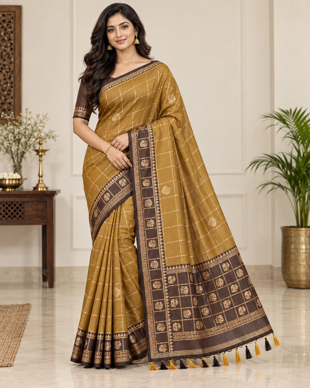 Soft Silk Saree with Blouse 4