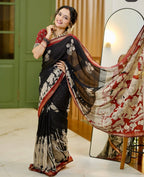 Georgette Zari Border Saree 3