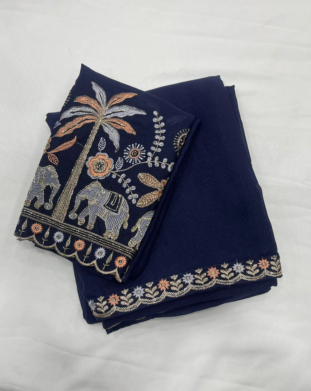 Georgette Embroidered Saree 6