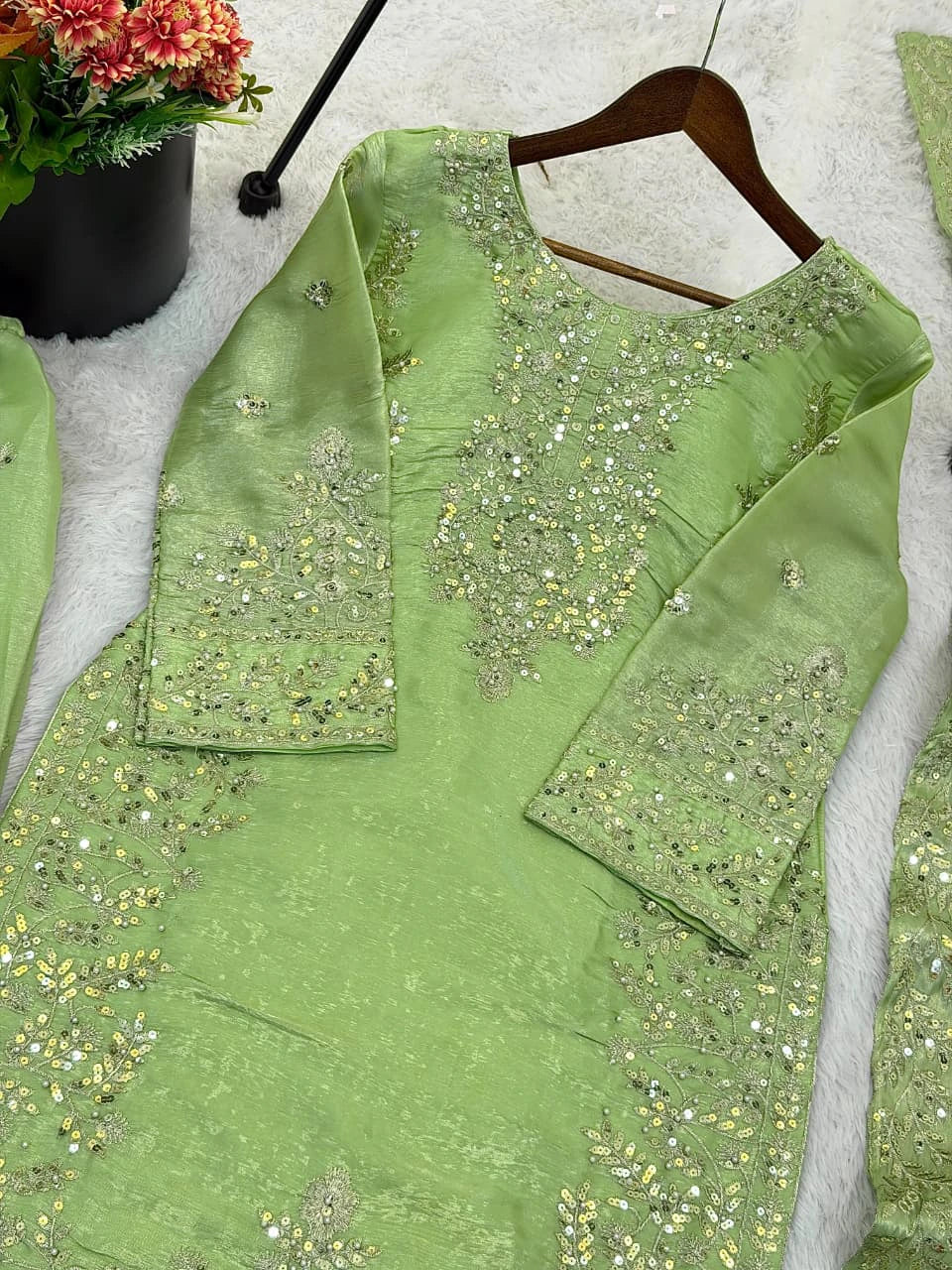 Silk Embroidered Kurta Set 5