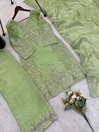 Silk Embroidered Kurta Set 6