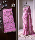 Linen Floral Saree with Blouse 1