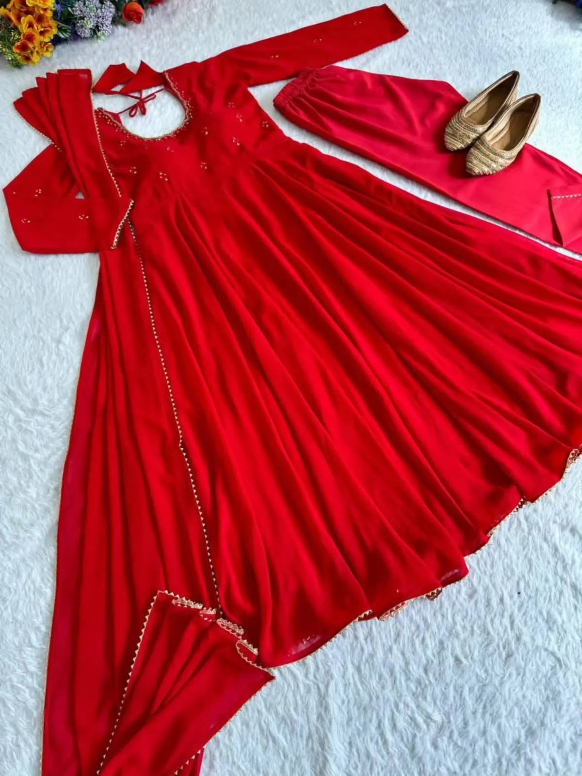 👑🌸Premium Georgette Minnale Anarkali Set With Bottom & Dupatta🌸👑 9