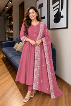 Mul Chanderi Anarkali Suit Set 10