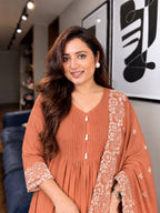 Mul Chanderi Anarkali Suit Set 7