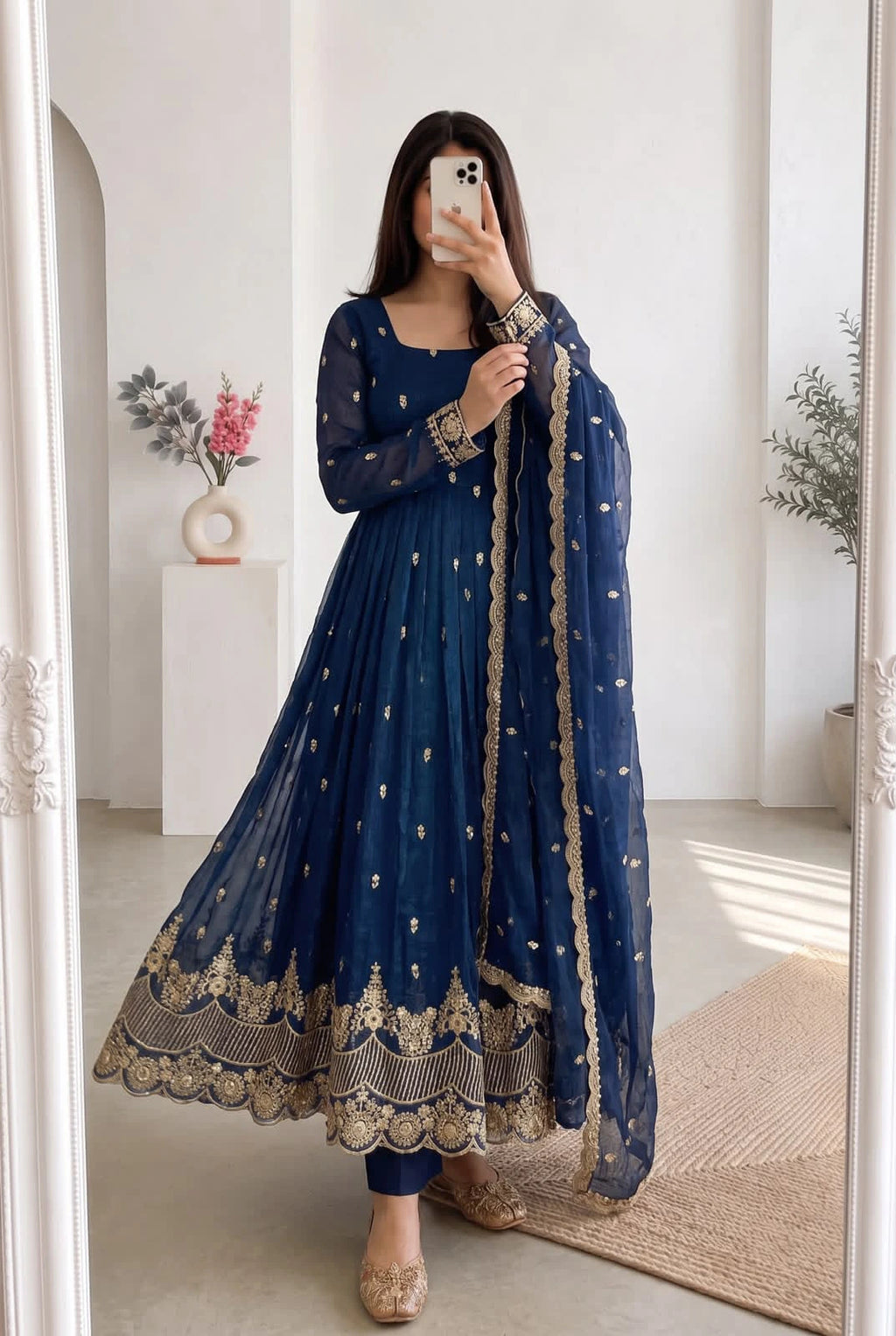 Silk Embroidered Gown 2