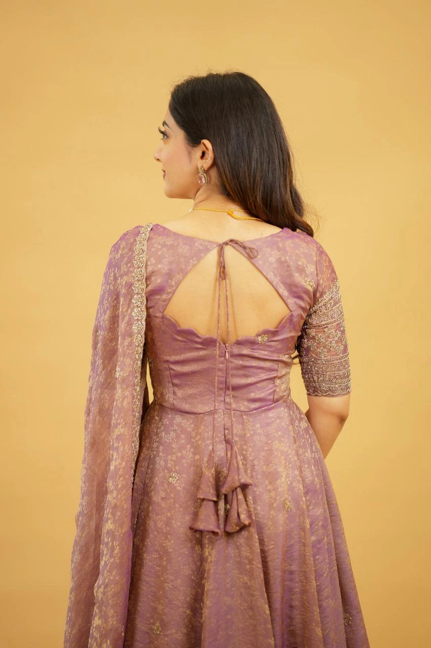 Mayuri Mauve Anarkali with Dupatta 3