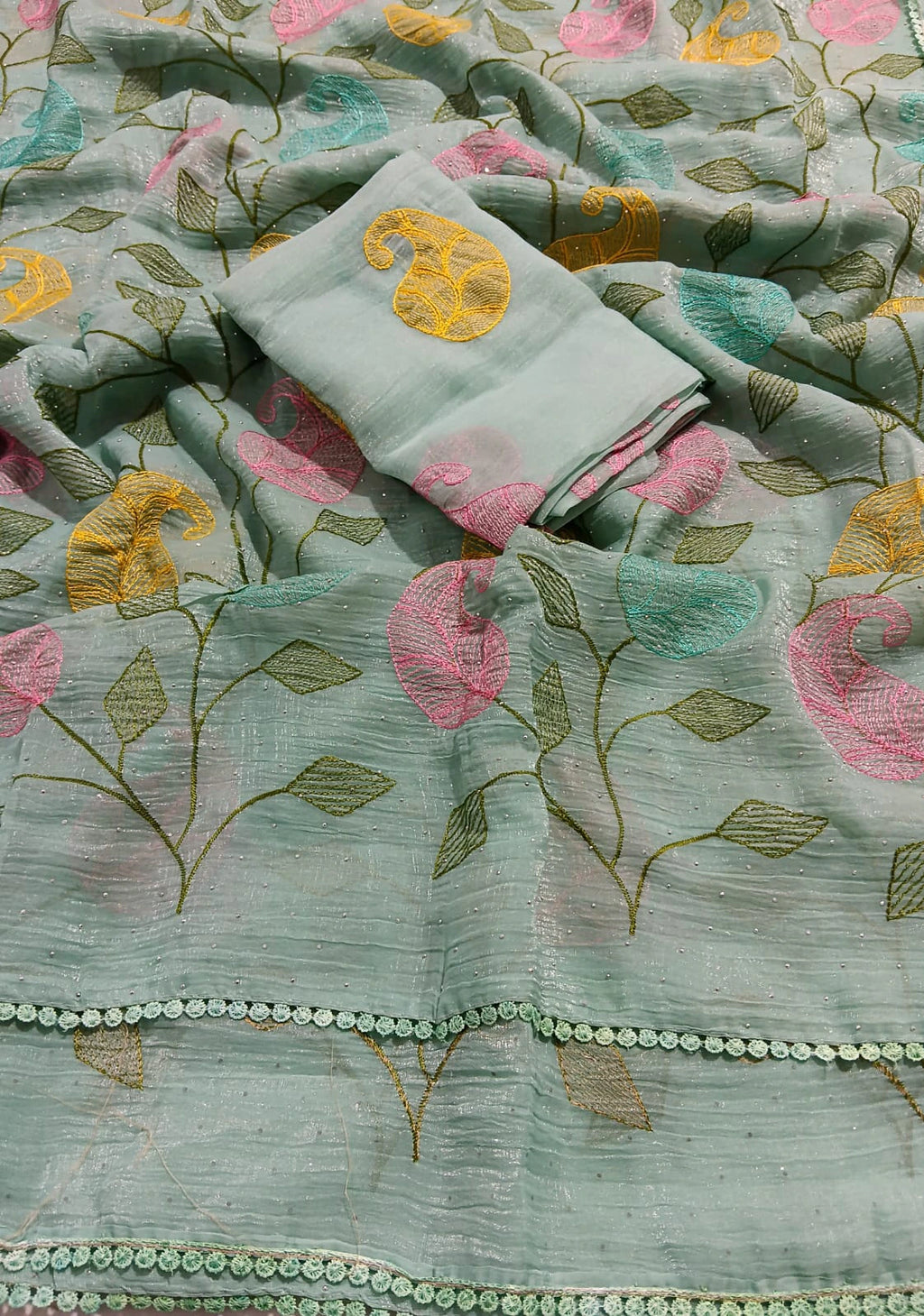 Chiffon Embroidered Saree 3