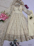 ❤️Designer Fendy Silk Embroidery Party Wear Gown Set💕 3