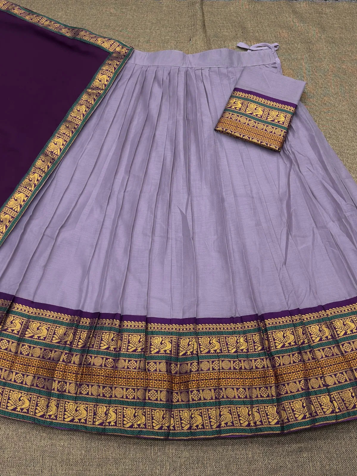 South Indian Kanjivaram Silk Half-Saree Set 1