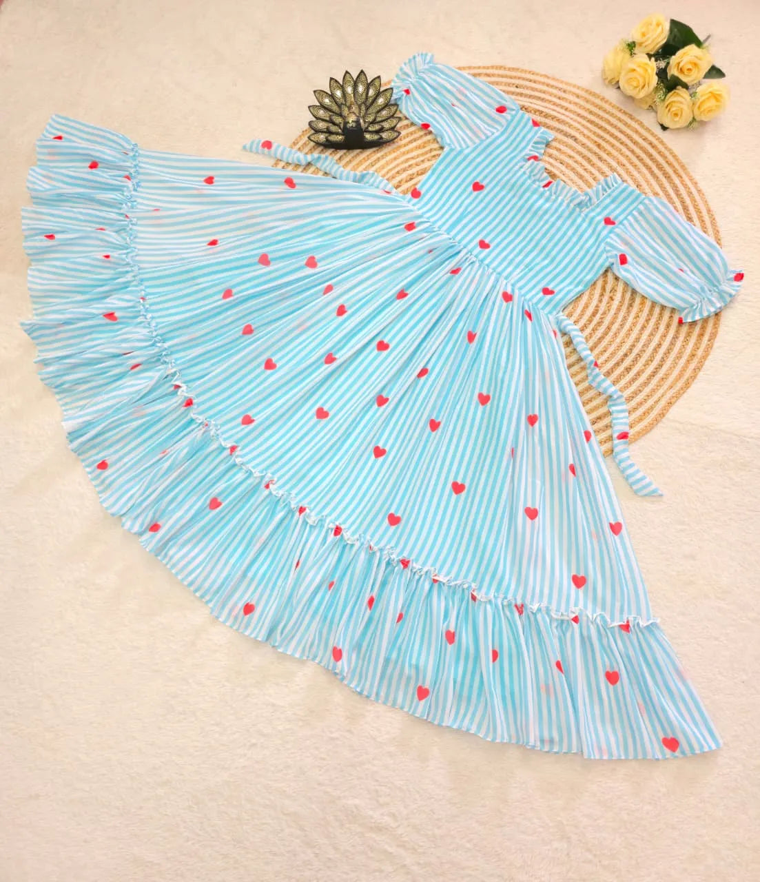 💕💕Premium Mul Chanderi Heart Printed Maxi Gown💕💕 2