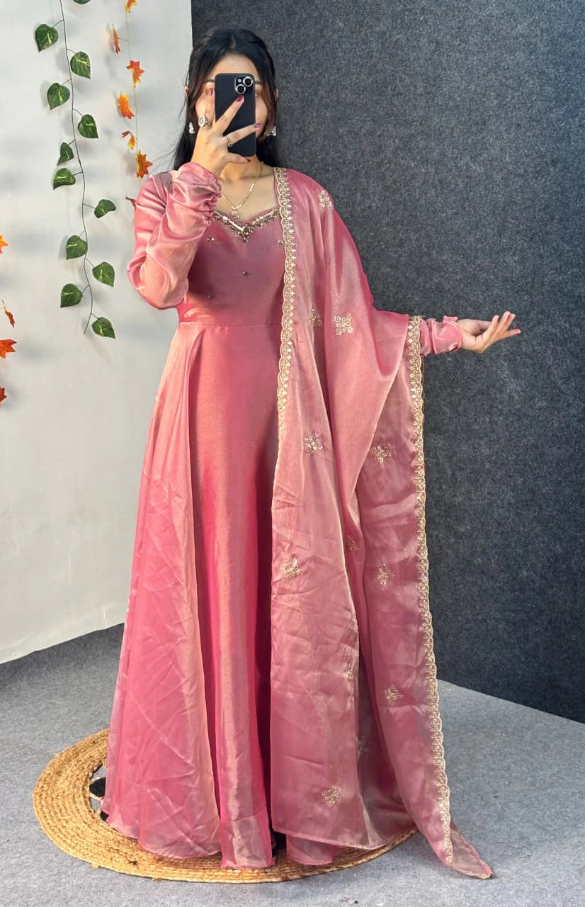 Kabana Handwork Gown with Dupatta 4