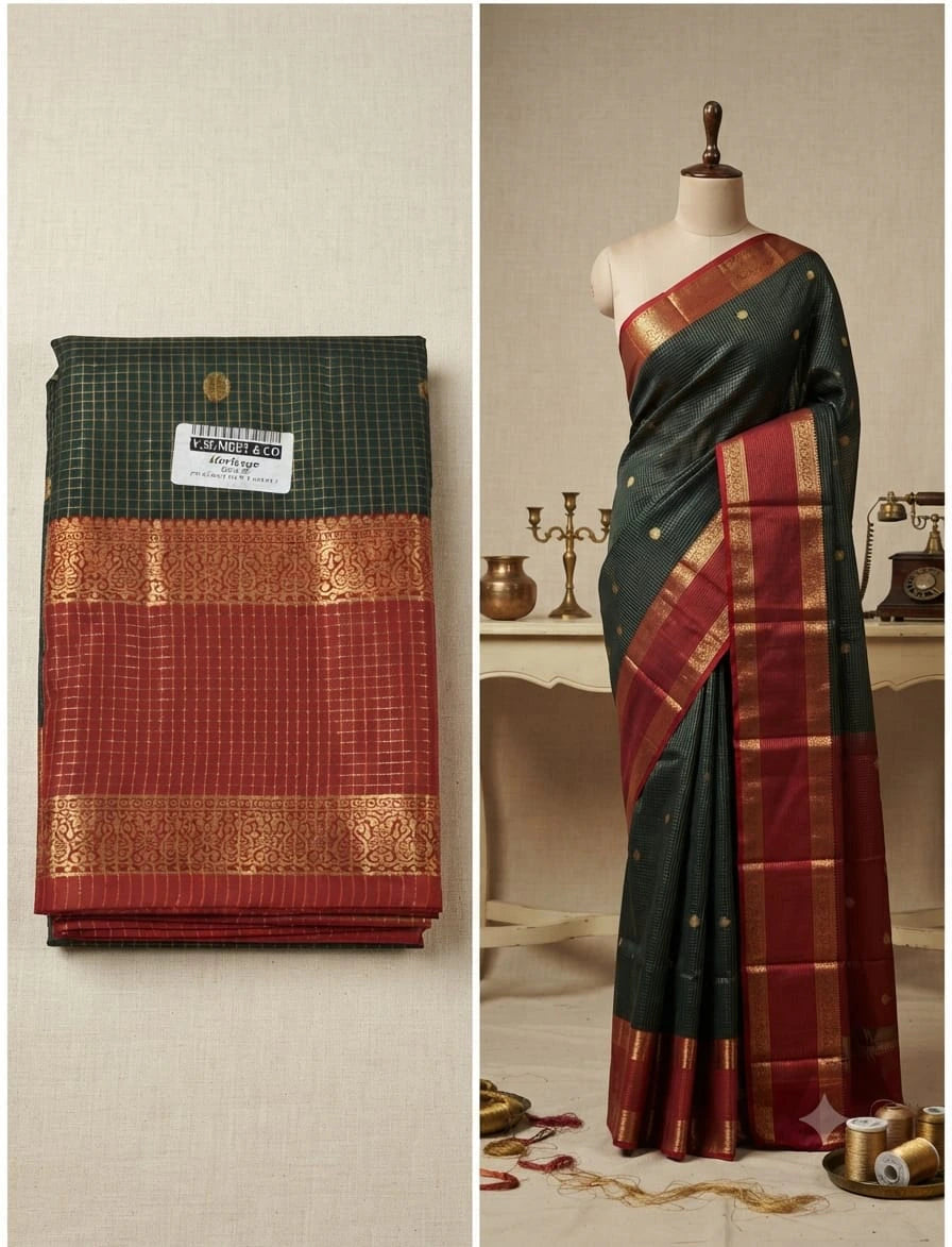 Semi Silk Saree with Blouse 3