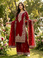 Silk Embroidered Kurta Set 9