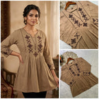 Designer Rayon Tunic with Cross-stitch Embroidery 4