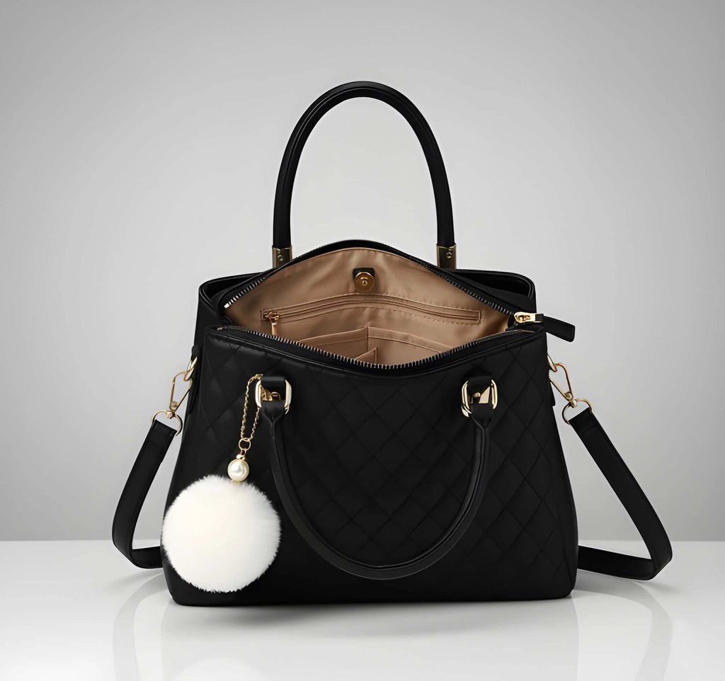 Stylish Ladies PU Leather Shoulder Handbag Premium Fashion Tote Bag with Spacious Multi-Compartment 4