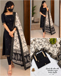 Butta Silk Cotton Top with Chennuri Silk Kalamkari Dupatta 1