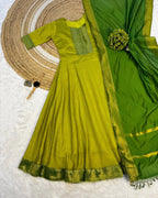 Silk Cotton Anarkali Set 6