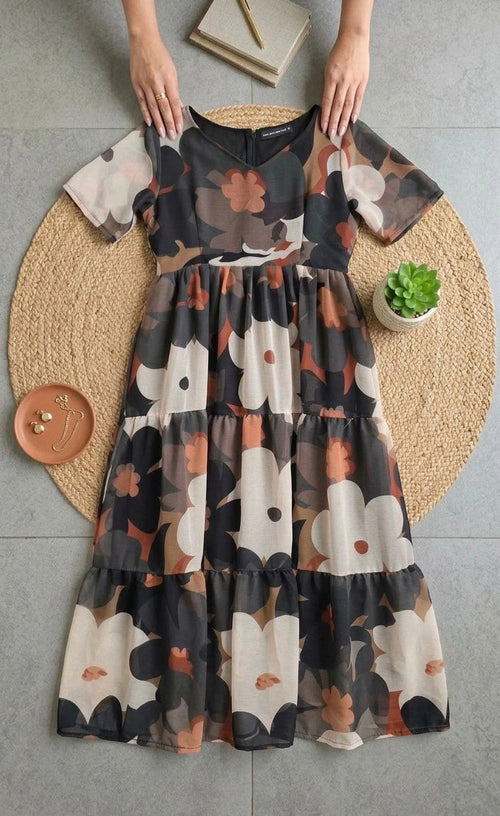 Alfino Chiffon Floral Maxi Dress 2