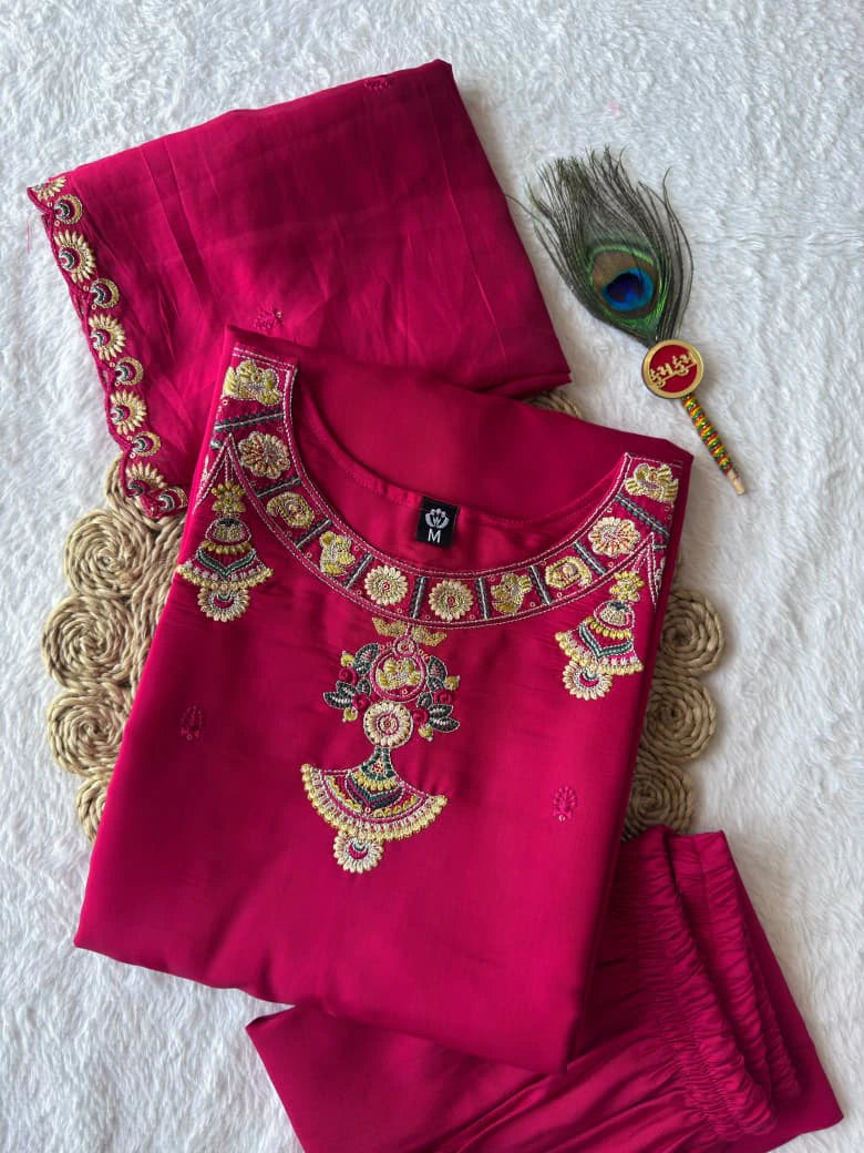 Roman Silk Kurta Set with Dupatta 6