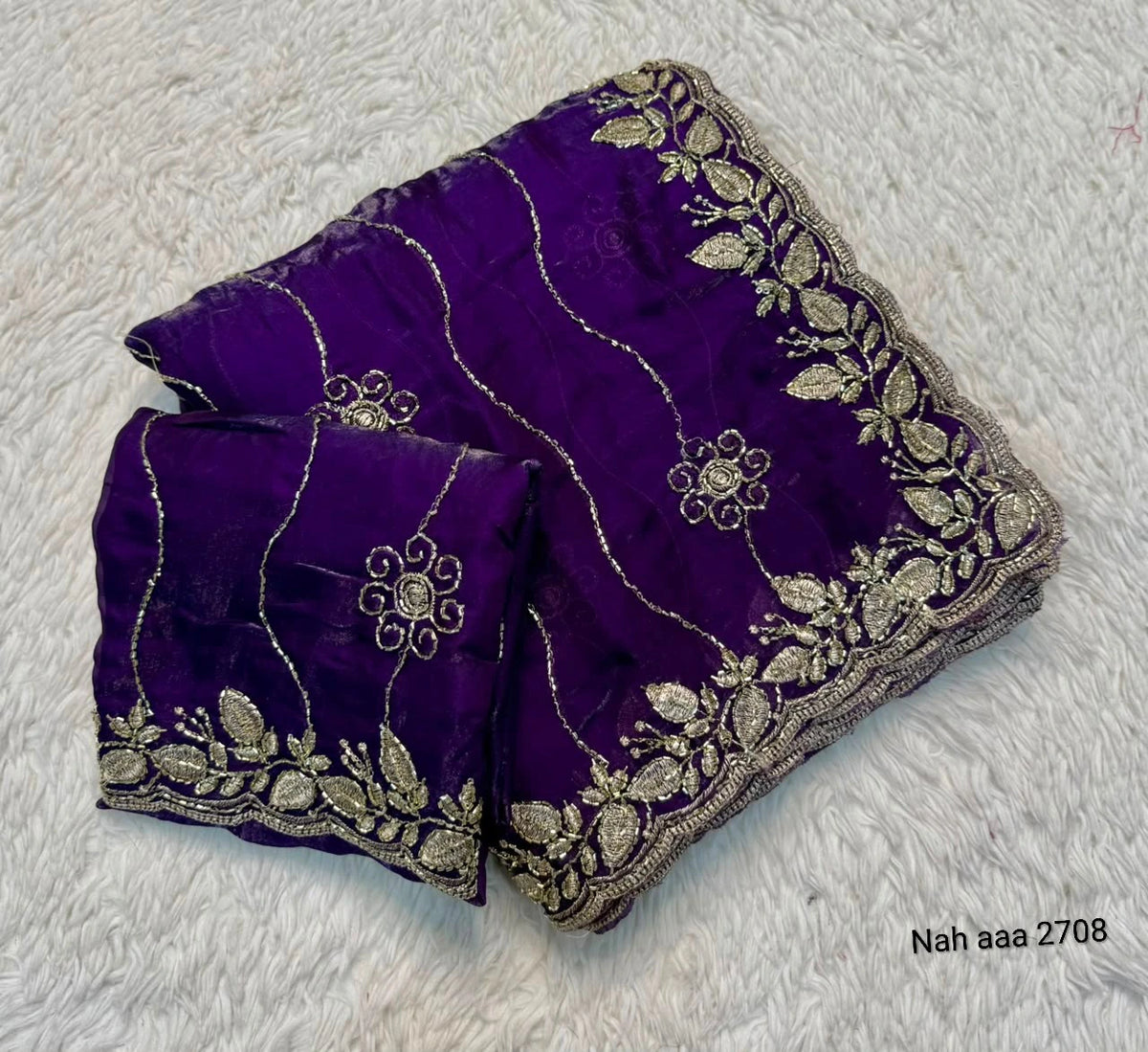 Fancy Space Silk Saree with Sequin Embroidery & C Pallu 2