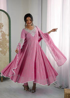 ❤️❤️Premium Sequence Designer Anarkali Three Piece Set😍😍 3