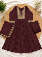 Mehrab Designer Anarkali Suit Set with Gold Embroidery 3