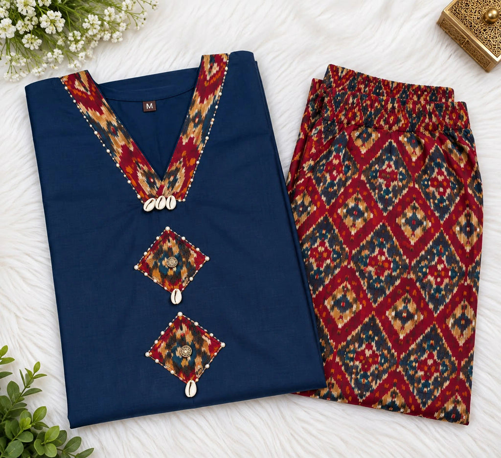 Cotton Ikkat Co-ord Set for Women 2