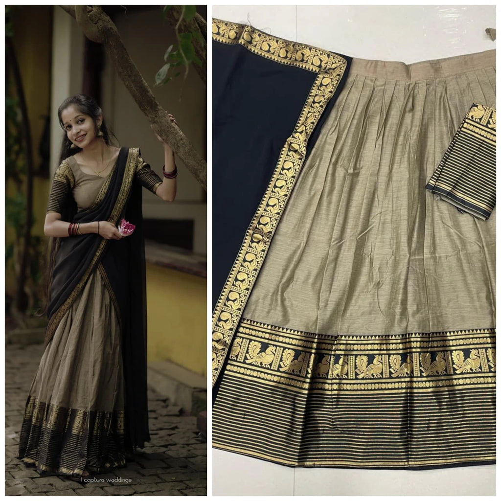 Kanji Cotton Silk Lehenga Set 5