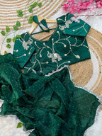 Satin Silk Saree with Blouse 4