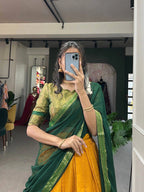 South-Style Kanchipuram Silk Lehenga Choli with Zari Weaving 3