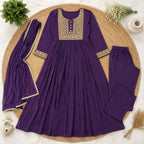 Mehrab Designer Anarkali Suit Set with Gold Embroidery 1